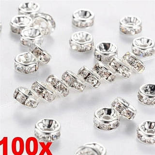Chenkai 50PCS/Bag 10mm Spacer Beads Rhinestone Rondelle Spacer For DIY  Beadable Pens Jewelry Bracelet Pen Making Accessories