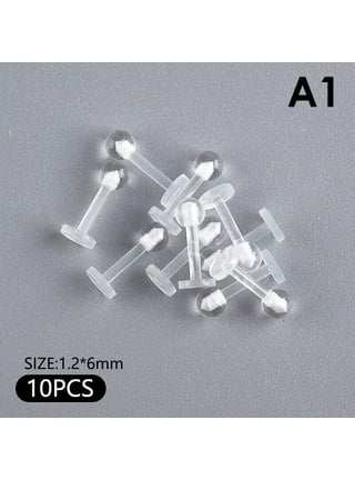 30Pair Clear Plastic Earrings For Sensitive Ears Plastic Post Earrings  Silicone Earrings Earring Retainers For Sports Work Daily - AliExpress
