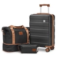 thumbnail image 1 of Joyway 3-Piece Luggage Set 20-Inch Carry-On Suitcase with Spinner Wheels TSA Lock Travel Duffel Bag and Toiletry Bag Hardside Lightweight Luggage Black, 1 of 8