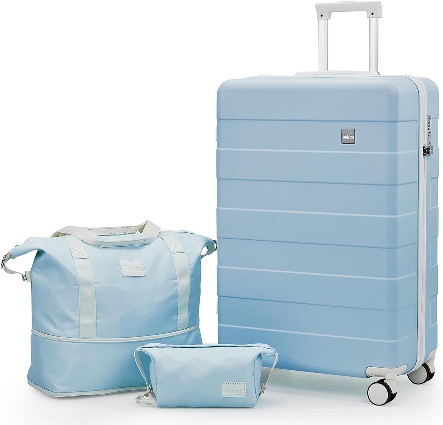Imiomo 3Piece 20in CarryOn Luggage Set, Spinner Wheels, Durable ABS Hardside, TSA Lock  (图1) Imiomo 3Piece 20in CarryOn Luggage Set, Spinner Wheels, Durable ABS Hardside, TSA Lock  (图1)