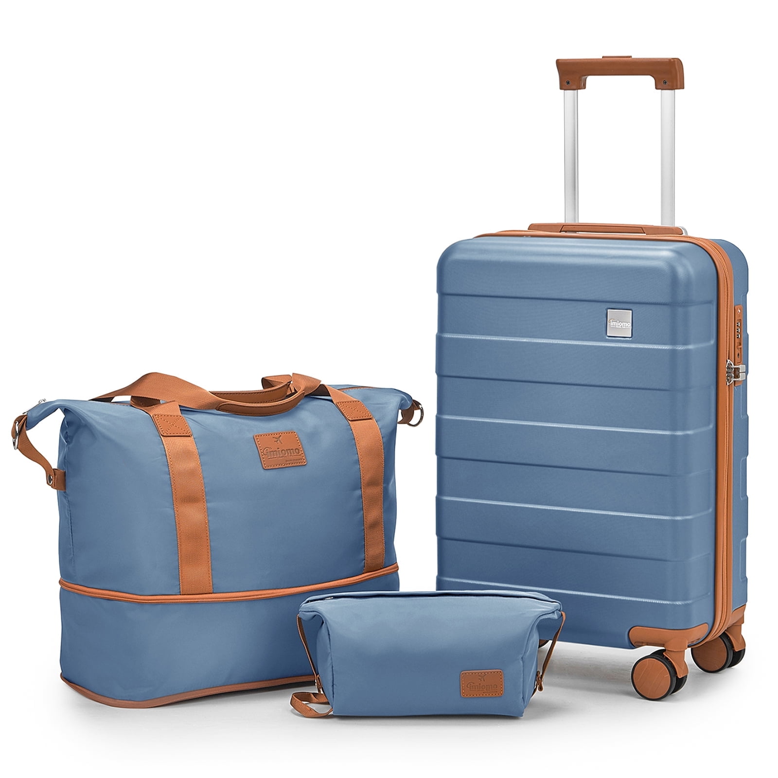 imiomo Carry on Luggage 20 in Carryon Suitcase with Spinner Wheels Hardside 3PCS Set with TSA LockLi(图1)