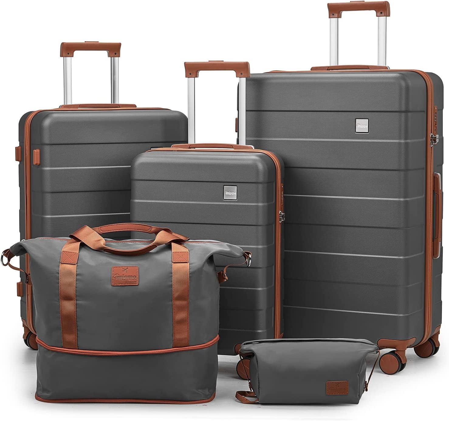 imiomo Luggage, ABS Hard Luggage Set with Spinner Wheels, with TSA Lock