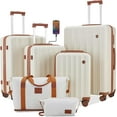 imiomo Hard CarryOn Luggage Set with Expandable Storage, USB Port, Cup