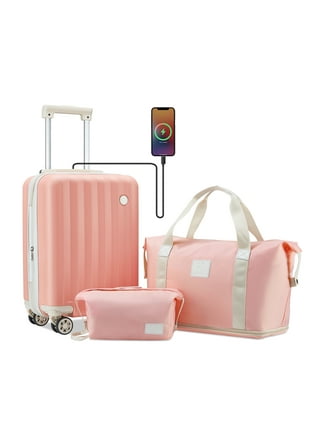 18'' Multifunctional Carry-On Luggage For Women With Cup Holder, Charging  Port, Expandable And Lightweight Suitcase For Travel With Password Lock  System