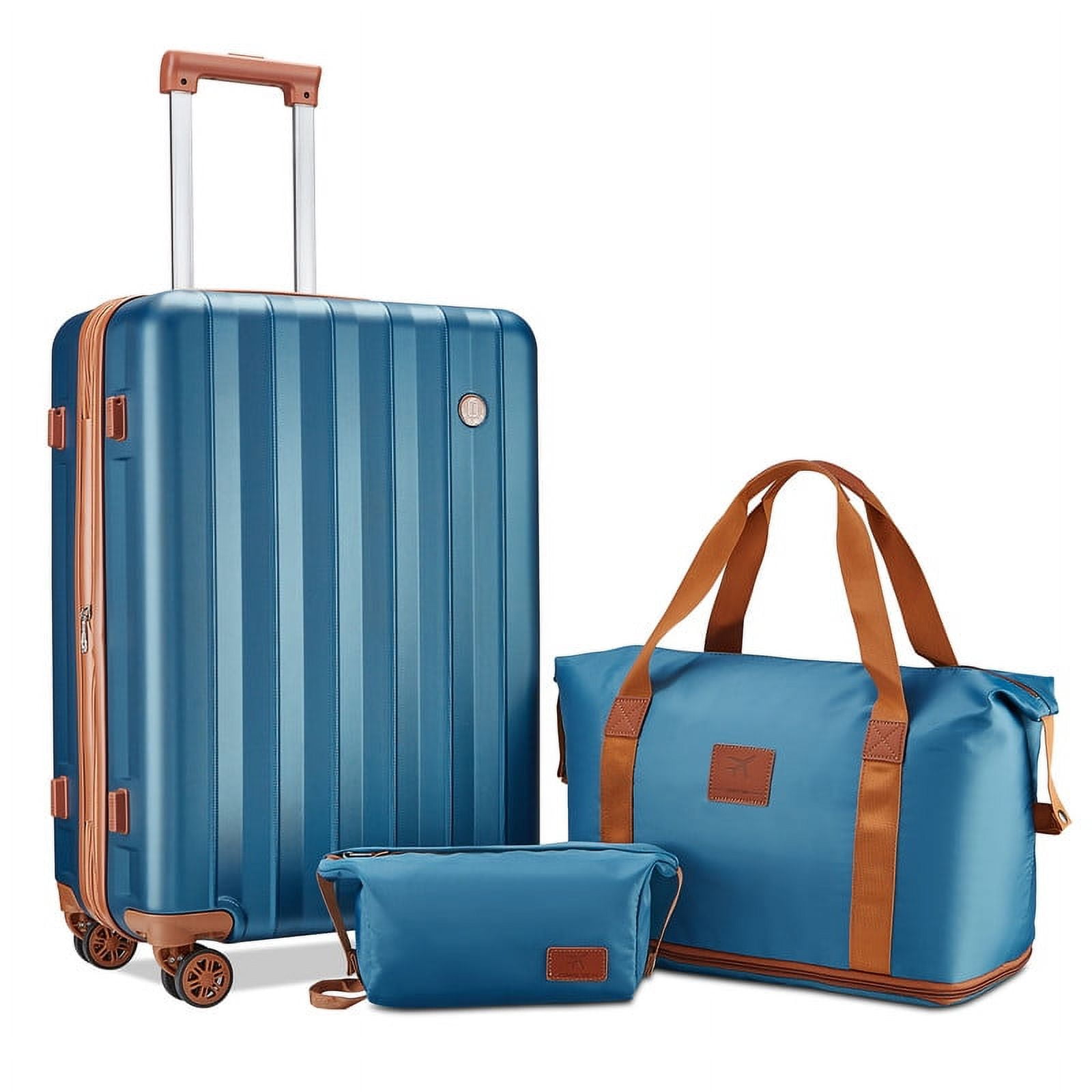 Imiomo 18 inch Expandable Hard Shell Luggage Set with Approved Handle