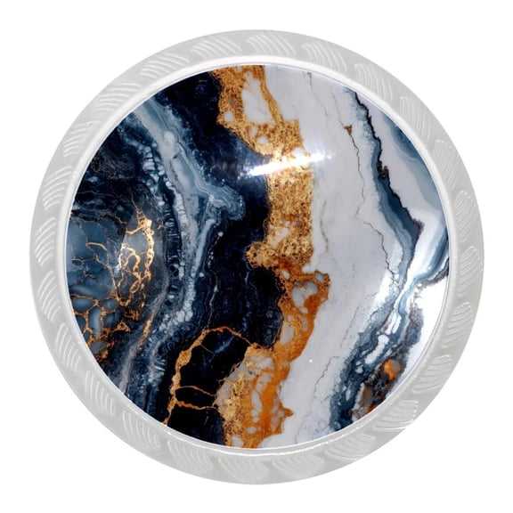 imobaby 4 Pcs Plastic Round Cabinet Knob Home Decor - Flow Marble