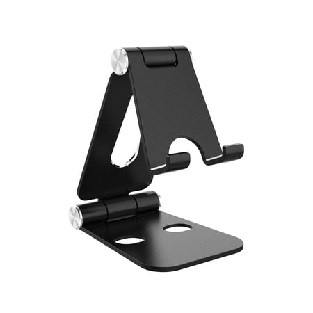 impeak Foldable Mobile Phone Stand Holder, Aluminium Phone Stand for Desk, Adjustable, Compatible with iPhone, Samsung, Huawei, Xiaomi, 4-7 Inches