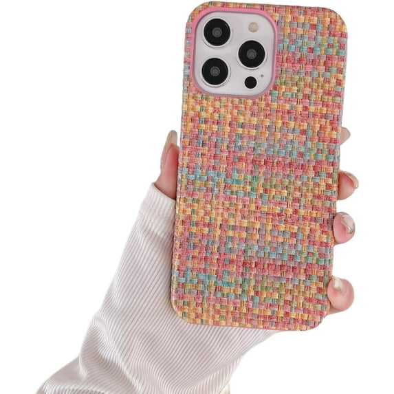 imple Woven Pattern Phone case, Available in Colour Blocking and Solid Colours, Stylish case for iPhone 15 14 13 12 11 Pro Max X XS XR 7 8 Phone Case (P8,iPhone Xs Max)