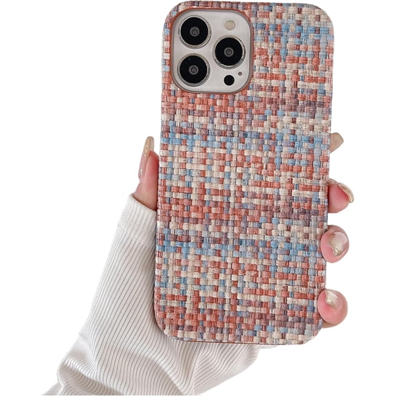 imple Woven Pattern Phone case, Available in Colour Blocking and Solid Colours, Stylish case for iPhone 15 14 13 12 11 Pro Max X XS XR 7 8 Phone Case (P1,iPhone 15 Pro)