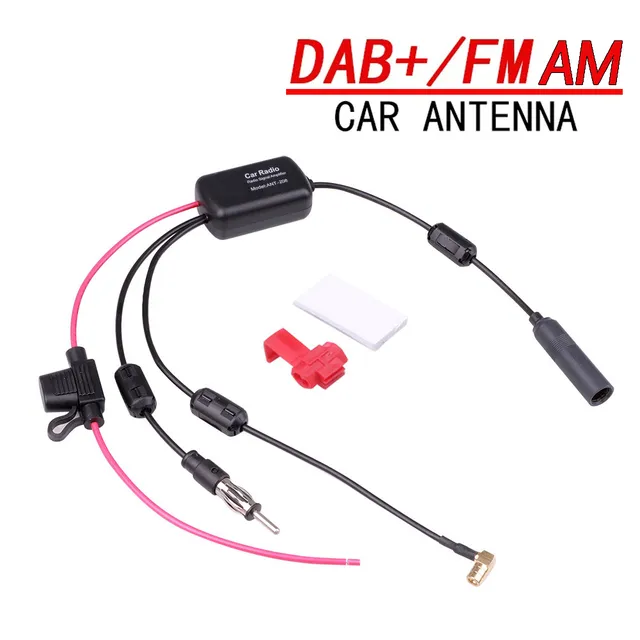 in 1 Aerial SMA Amplifier 12V DAB FM AM Car Radio Antiinterference Amp