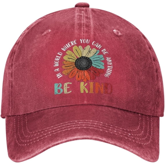 in A World Where You Can Be Anything BE Kind LGBT Rainbow Cowboy Hat Men Vintage Baseball Cap Women Dad Hat Black