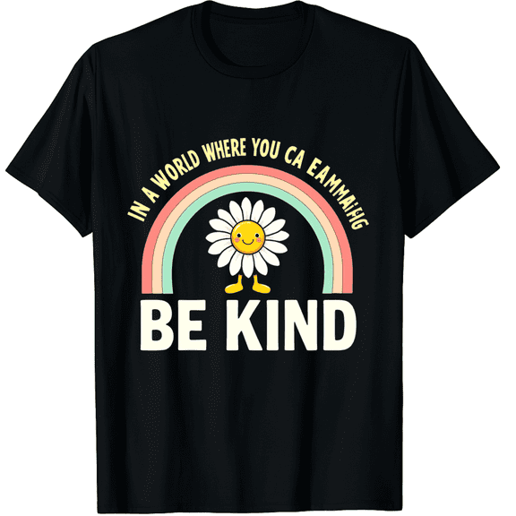 in A World Where You Can Be Anything Be Kind Kindness Graphic Black T-Shirt for Men and Women