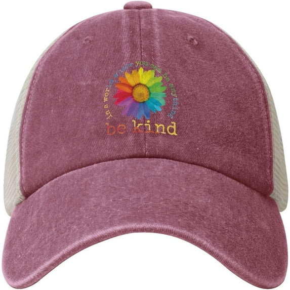 in A World Where You Can Be Anything Be Kind LGBT Cowboy Hat Men Vintage Mesh Baseball Cap Women Trucker Hat Black