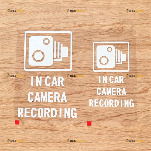 in Car Camera Recording Dash Cam Car Decal Vinyl Sticker - 2 Pack White, 6 Inches, 8 Inches - No Background 01261