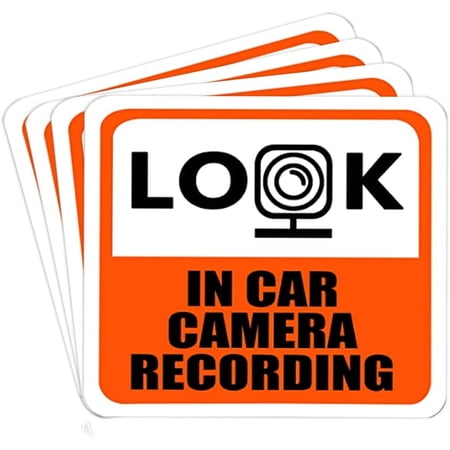 in Car Camera Recording Sticker Dash Cam Video Label Driving Recorder Sticker Orange 4inch 8Pcs