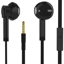 in-Ear Headphones with Microphone,Earbuds Earphones Noise Cancelling Stereo,Pc Gaming Headset Wired,Bass Sound,High Definition,Compatible with iPhone and Android,Fits All 3.5Mm Interface - Black