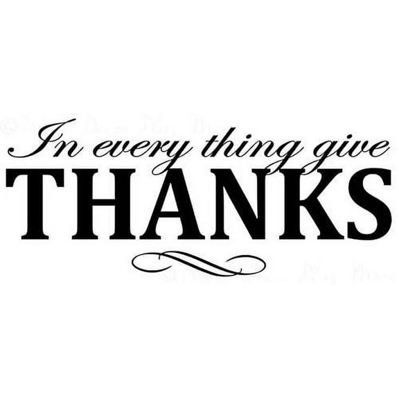 in Everything Give Thanks Vinyl Lettering Fall Home Decor Quote 23x9-Inch Black