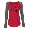 thumbnail image 1 of in Love with Myself (Black) Valentine's Day Women's Raglan Long Sleeve Shirt-Red/Granite-Large, 1 of 4
