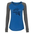 thumbnail image 1 of in Love with Myself (Black) Valentine's Day Women's Raglan Long Sleeve Shirt-Royal/Granite-Large, 1 of 4