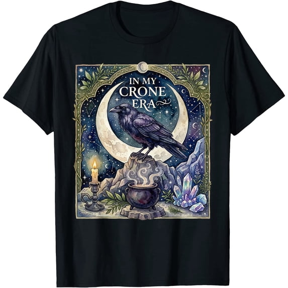 Raven Application in My Crone Era Witchy Raven Goth Witch T-Shirt - Walmart.com