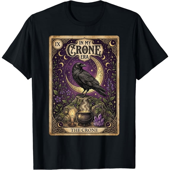 Raven Application in My Crone Era Witchy Raven Goth Witch T-Shirt - Walmart.com