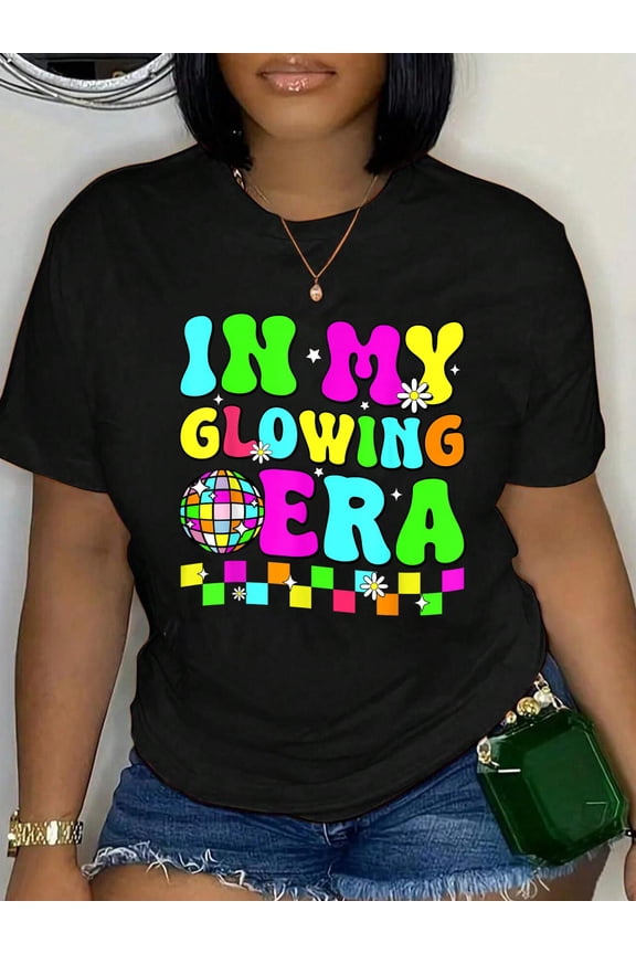 in My Glowing Era Retro Colorful Quote Group Team Tie Dye T-Shirt
