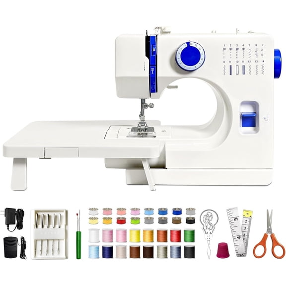 -in- Sewing Machine for Beginners, Easy to Use Dual Speed Control with 16 Built-in Stitches, Auto Bobbin Winder, Foot Pedal, for Sewing, Mending, Crafting for & Travel