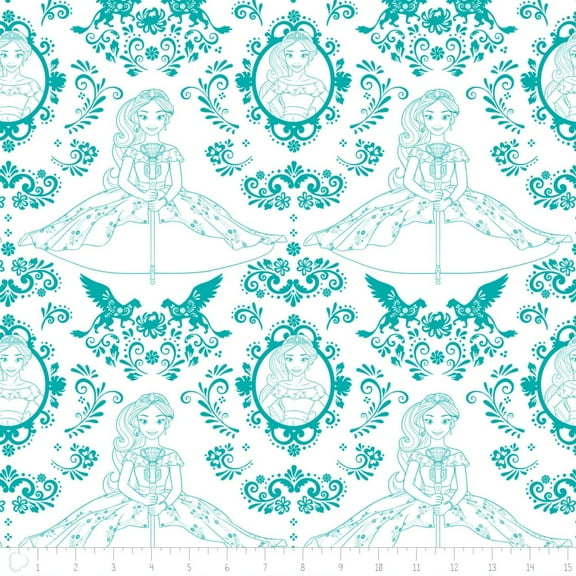 Disney Fabric Elena of Avalor Fabric Outline in Bali from Camelot 100% Cotton