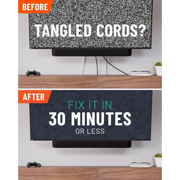 in-Wall Cable Management Kit for Power & Low Voltage Cords Hide TV Wires Behind The Wall Includes 3.75 Diameter x 3.25 Depth Modules, 6ft Extension Cord, Drywall Hole Saw Attachment