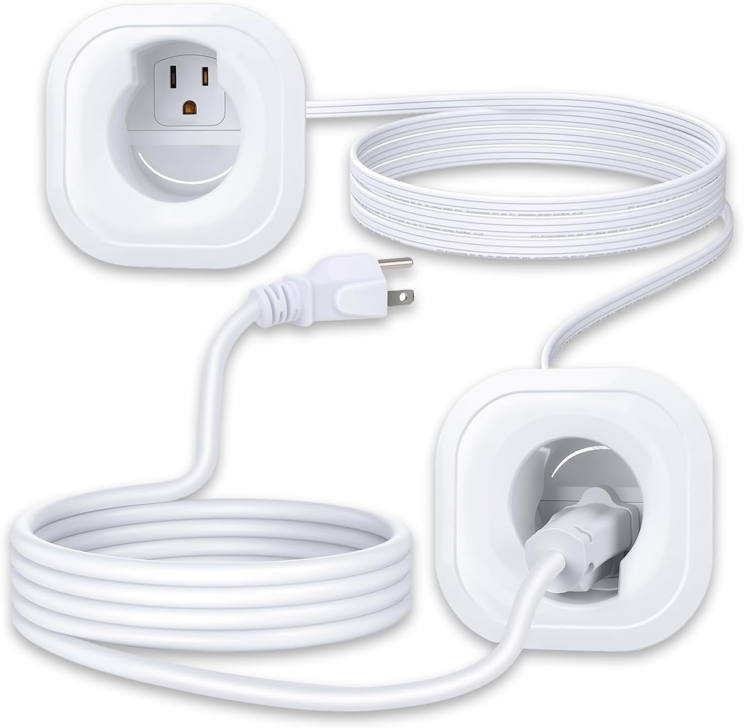 in-Wall Cable Management Kit, TV Cord Hider for Wall Mounted TV, Includes Power & Low Voltage Cables Management, Wall Cable Concealer Kit with Hole Saw Drill Attachment