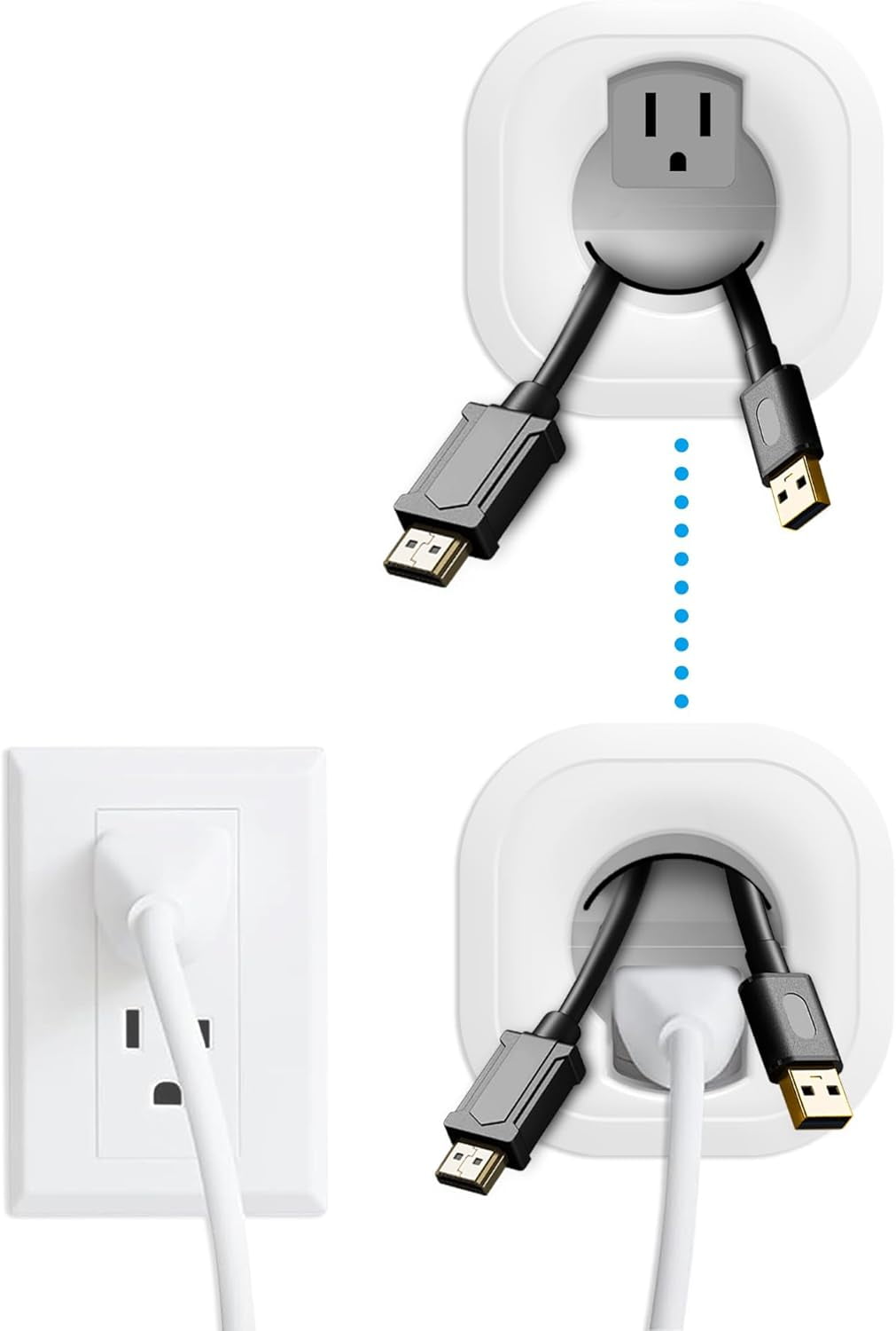 in Wall Cable Management Kit with Hole Saw Drill Attachment - Includes ...