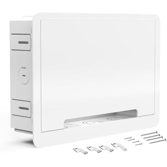 in-Wall TV Box, Media Enclosure, 9 Inches Inwall Cable Management, Organize System Devices, Dual Purpose in-Wall Enclosure for TV Home Theater Box, White$$Tools & Hardware Other