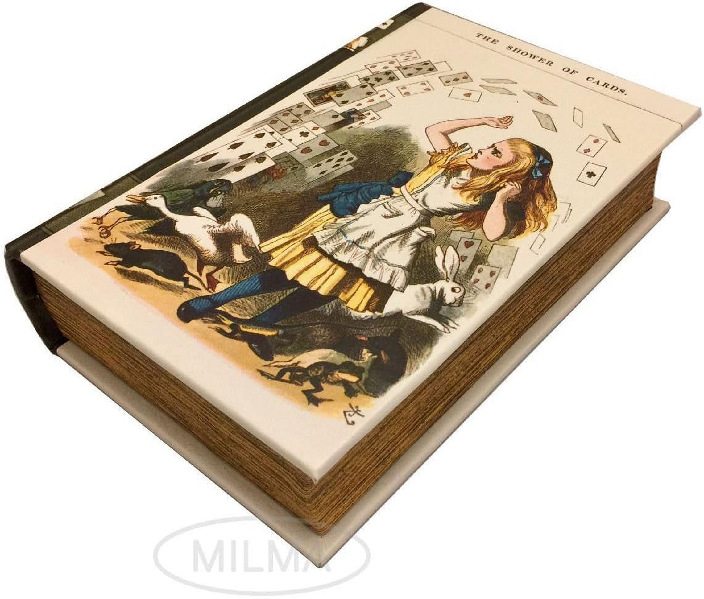 in Wonderland The Shower of Cards Book Box Leather Over Wood Secret