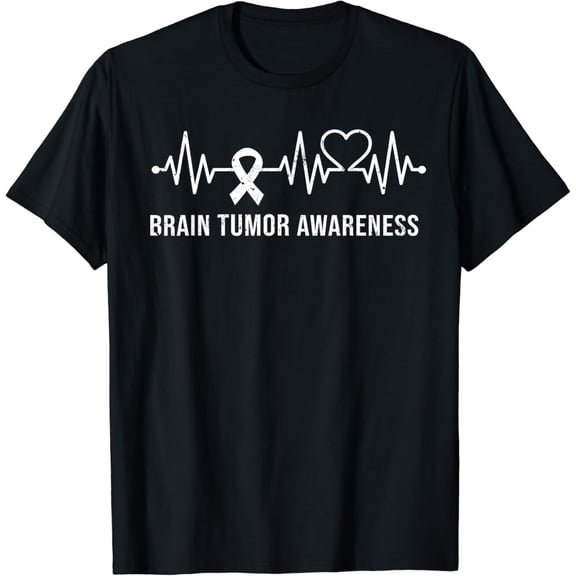 in may gray Ribbon Heart Beat - brain tumor Awareness month T-Shirt mens t shirt,black,women,funny,misfits,men,journey