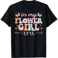 thumbnail image 1 of in my flower girl era for girls kids flower lovers T-Shirt men and women can wear, black, white, gifts, 1 of 4