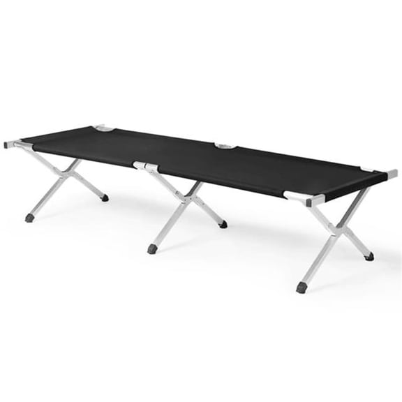 inQ Products D01027RNPN2 Portable Folding Camping Cot with Carrying Bag - Army Black