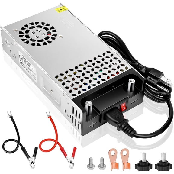 inShareplus 12V 500W New Version AC to DC Converter, 120V Power Supply, Switching Transformer for RV, LED Strips, Car Stereos, LCD Monitors, Computer Projects