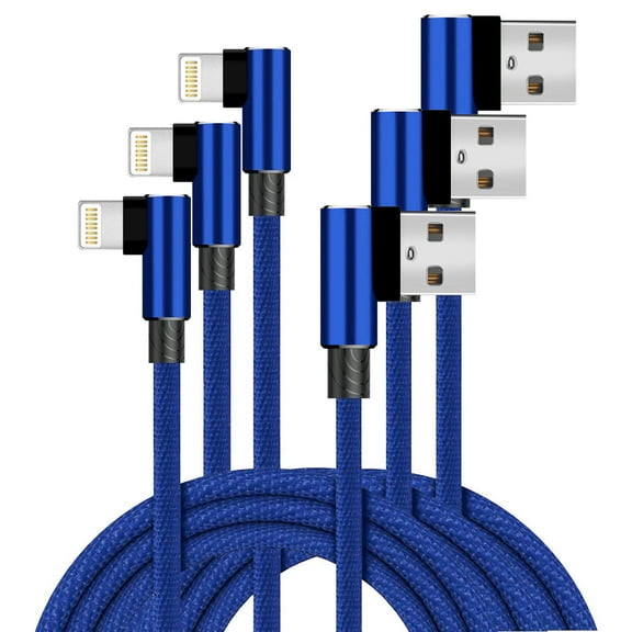 inStyle iPhone Fast Charger Lightning Cable, 3 Pack 6FT USB Cable, For Apple iPhone Xs, Xs Max, XR, X, 8, 8 Plus, 7, 7 Plus, 6S, 6S Plus,iPad Air, Mini, iPod Touch, Case, Charging & Syncing Cord-Blue