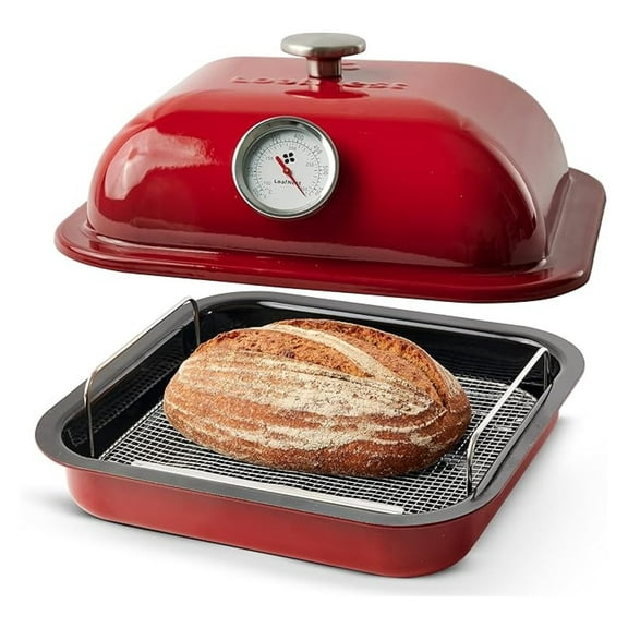 inTune Precision Baker : 9 qt (4+5) Multipurpose Baking Dish and Cloche with Built in Oven Thermometer and Water Tray