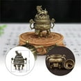 thumbnail image 1 of incense Burner Holder, incense Holder with Ash Catcher, Brass Alloy, 4 in Tall, Qilin Carved, Meditation decor, Vintage Home decor Aesthetic, Rustic decorations for Home, Table, 1 of 8
