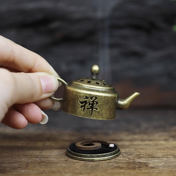 incense Burner Holder, incense Holder with Ash Catcher, Brass Copper Alloy, 3X2 in, Meditation decor, Vintage Home decor Aesthetic, Table decorations, Bronze tone, 1 Pc