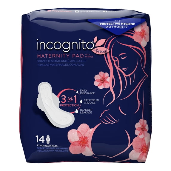 incognito by Prevail Heavy Absorbency Maternity Pad Maternity Pad with Wings PVH-614 84 per Case