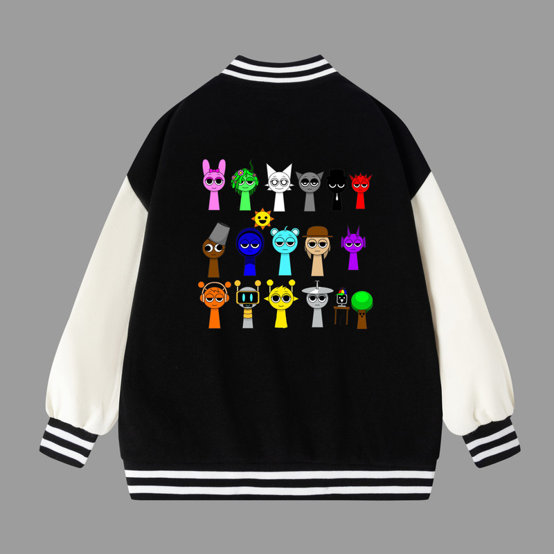 Sprunki Jacket incredibox sprunki Kids Baseball Jackets Boys and Girls Varsity Coat ...