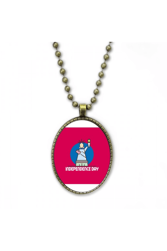 independence day freedom unity necklace vintage chain bead pendant jewelry collection