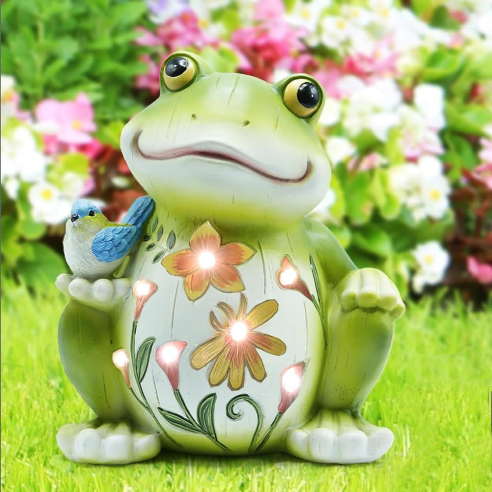 MUMTOP Solar Lanterns Outdoor Garden Decor, Waterproof LED Frog Solar Lights For