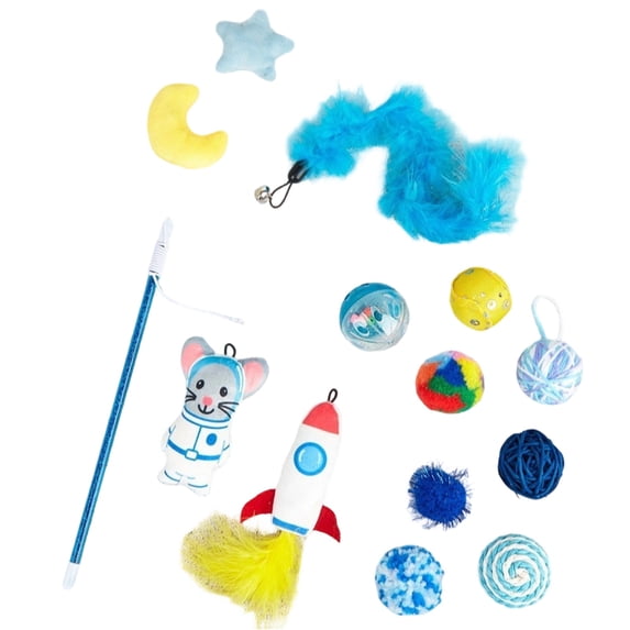 indoor Cat toys, Kitten toys for indoor Kittens, Cat Nip infused, Plush interactive toy Figures, Active Chasing, Assorted Shapes, 8 Pc Set
