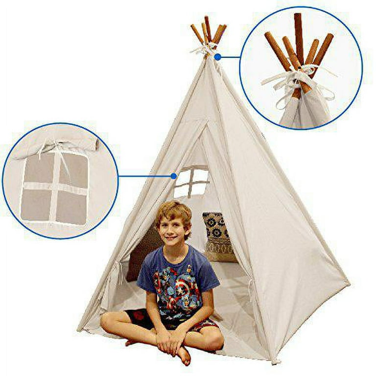 indoor teepee tent, kids classic indian play tent carry bag