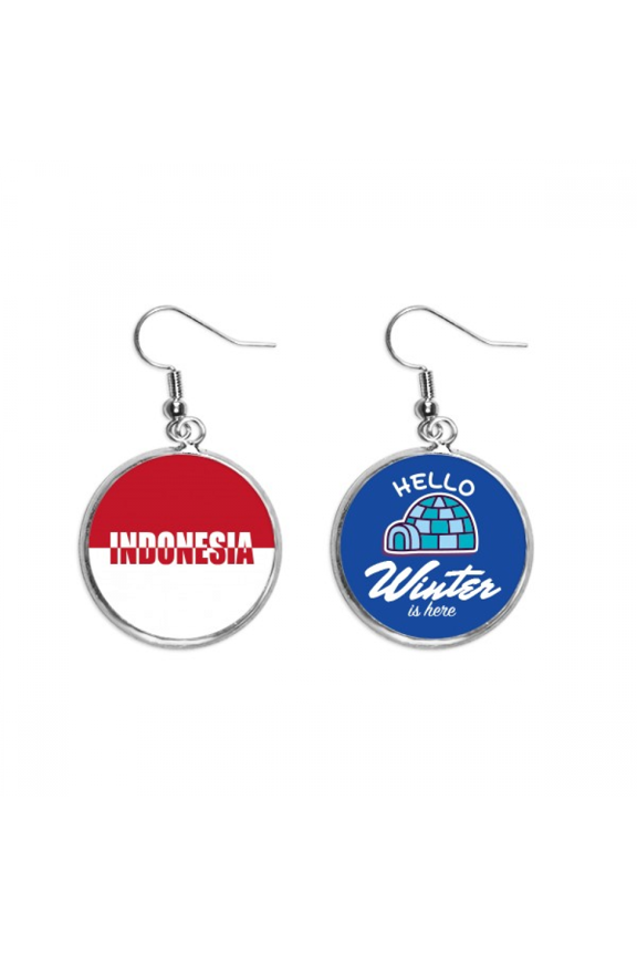 indsia country flag name dangle drop winter ice earring jewelry