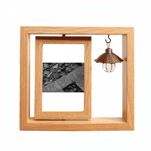 industrial material photography Wooden Rotating Picture Photo Frame 4x6