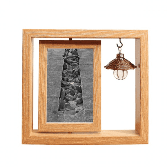 industrial material photography Wooden Rotating Picture Photo Frame 4x6